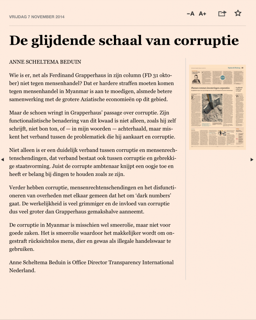 De glijdende schaal van corruptie