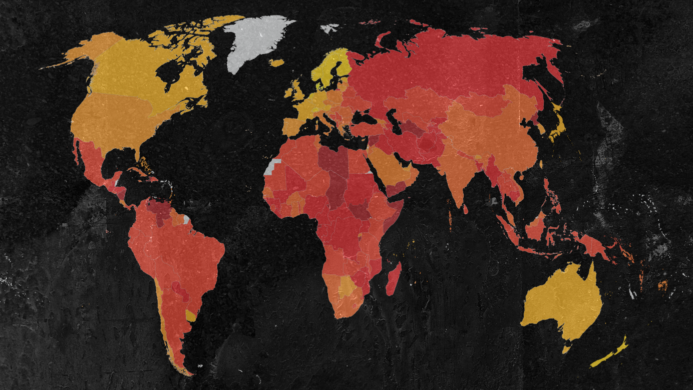 Wereldkaart CPI 2022