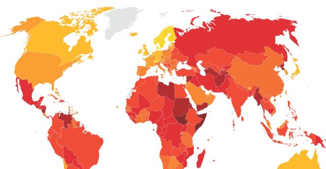 Map with CPI 2025 scores